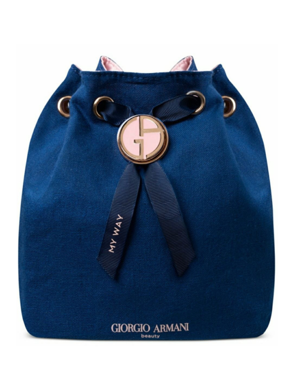 Women's Giorgio Armani Cosmetic Bag Blue Pink NWOT